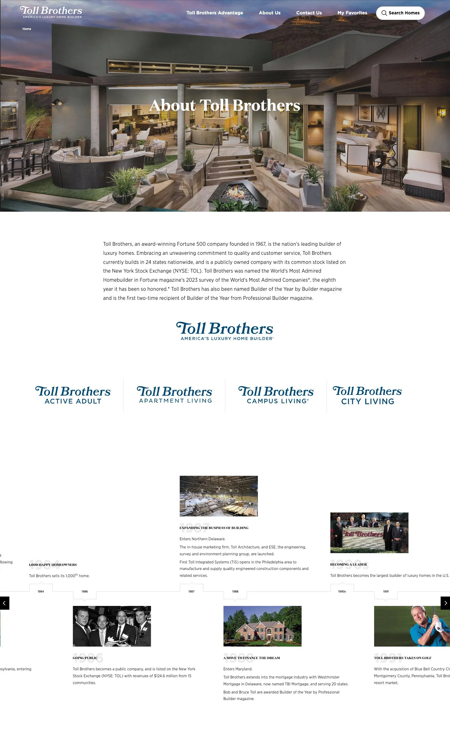 Original desktop About page design